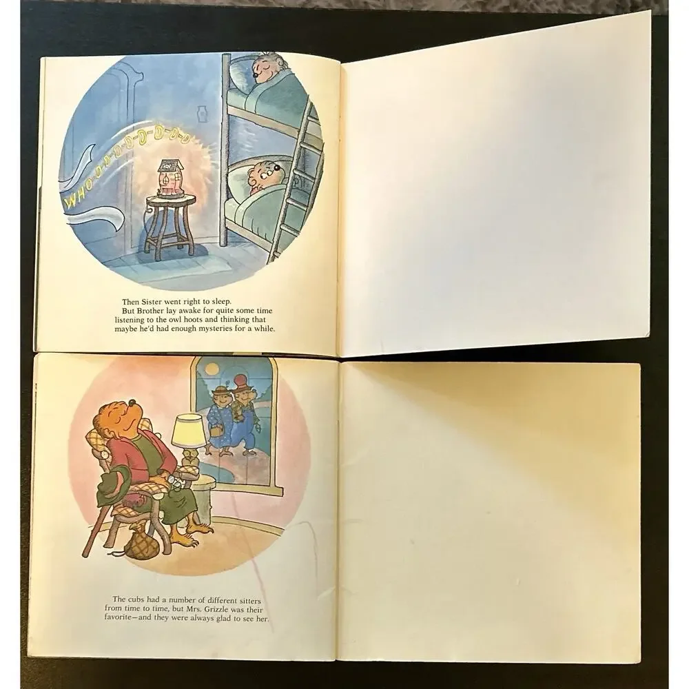 Vintage 1981 & 1982- The Berenstain Bears Book Lot - In The Dark & Sitter